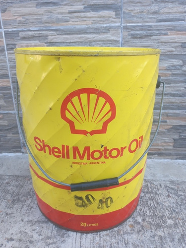 Antigua Lata De 20 Litros Aceite 40/40 Shell Motor Oil 1983