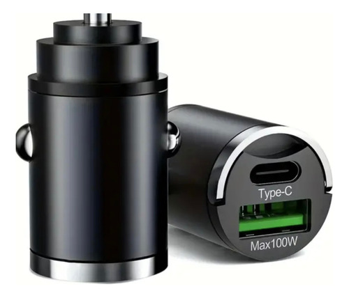 Cargador Para Auto Usb + Tipo C De Carga Rapida.