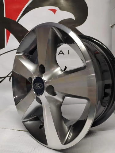 Rodas Esportivas Kr Ford Fiesta Ka Aro 14 4x108 (jogo)+bicos Cor Grafite Diamantado