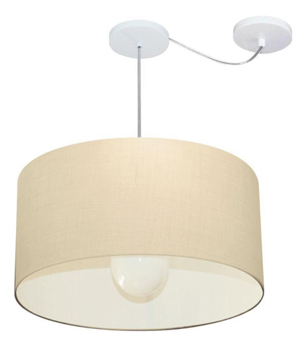 Lustre Pendente Cilíndrico Desvio Bege Mj-4233 Mesa Jantar E