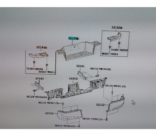 Moldura Central Parachoque Trasero Hilux Dubai