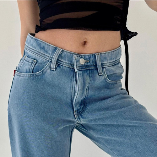 Jean Wide Leg Frisado Tiro Alto Dama Kapri