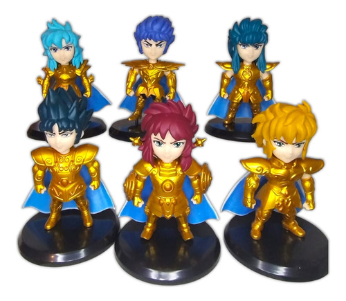 Figuras Caballeros Del Zodiaco Set X6 Armadura Dorada 11cm