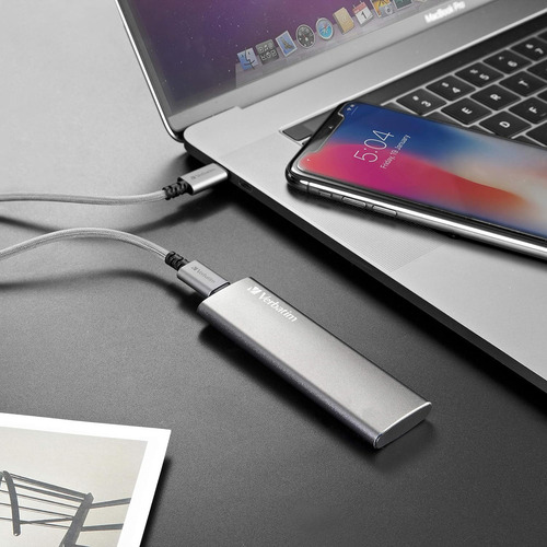 Verbatim Vx500 - Disco Duro Externo Portátil Ssd Usb 3.1 Gen 2 - Gris Espacial