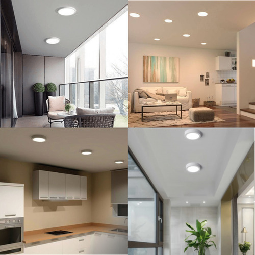 Panel Led Embutir Redondo 6w Plafon Calido Neutro Frio