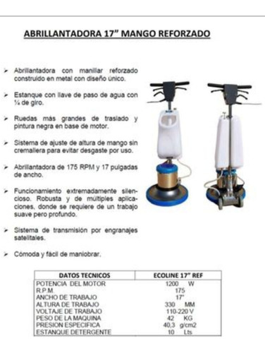 Abrillantadora 17 Pulgadas 1200w/ 175 R.p.m.