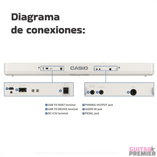 Teclado Casiotone Ct-s1 Sensitiv Atril Funda Pedal Pie Banco