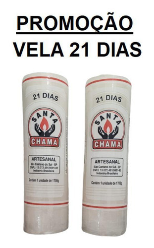 Vela De 21 Dias Branca 100% Parafina - Zp7