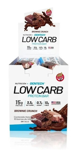 Protein Bar Low Carb (caja X 10 Unidades) (gentech)