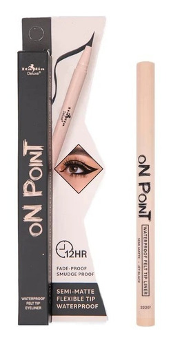 Delineador Ojos Plumon On Point Italia Deluxe Waterproof Color Negro