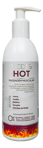 Creme Termo Ativador Massagem Muscular Vedis - Hot 200ml