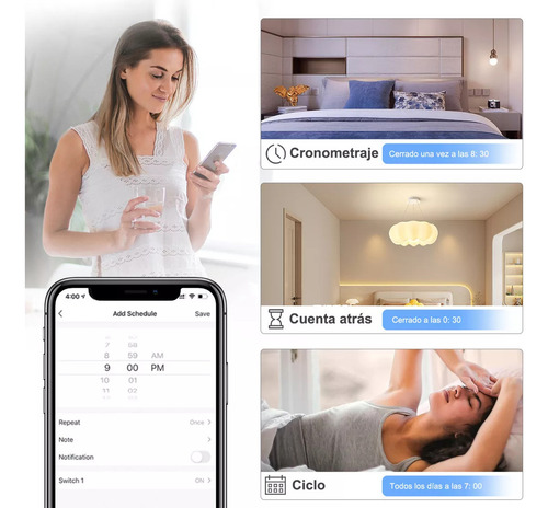 Interruptor Luz Pared Inteligente Wifi 1 Vías Con Neutro