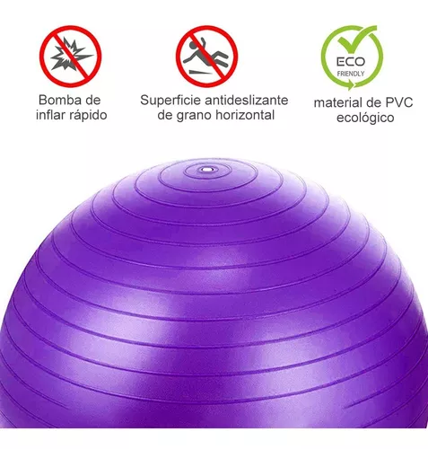 Pelota de pilates 65 cm Anti-pinchazos Incluye inflador Morado