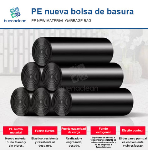 Bolsas De Basura Buenaclean 20l - Resistente Durable 180piezas