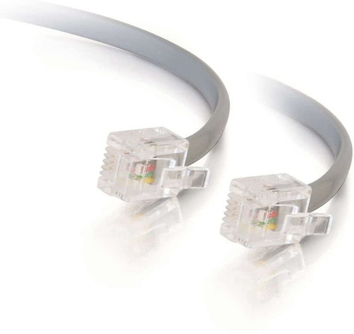 Cable C2g Telefonico Modular Rj11, 14 Pies/plateado