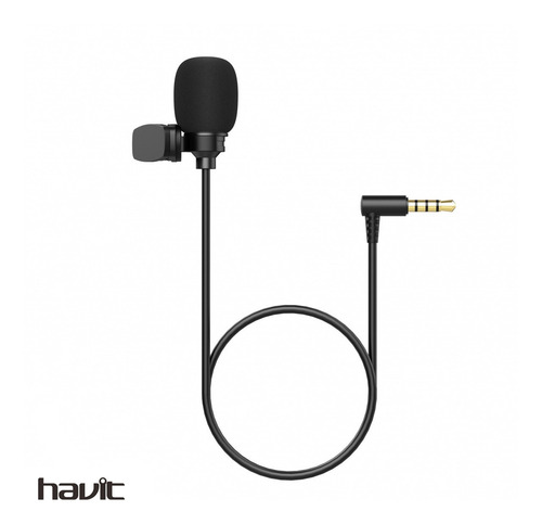 Imagen 2 de 2 de Bc.ec Micrófono De Solapa Havit Mc361 Con Clip / Negro