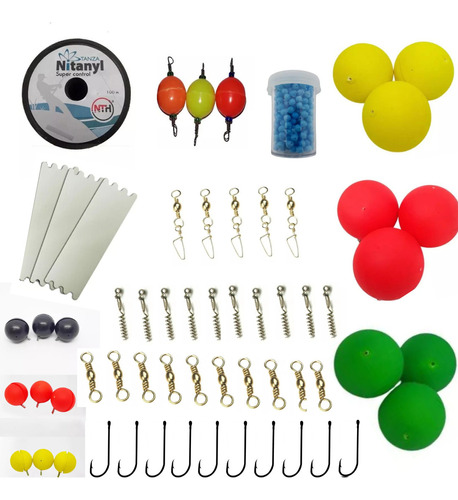 Combo Boyas P Armar Lineas Pesca Pejerrey Kit +60 Articulos