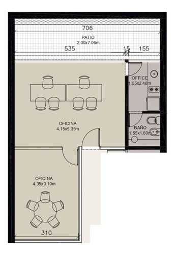 Oficina Con Patio / Loft. Zona Río