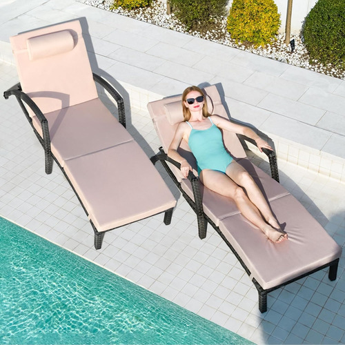 Juego De Camastros Gris Con Beige Zzwho