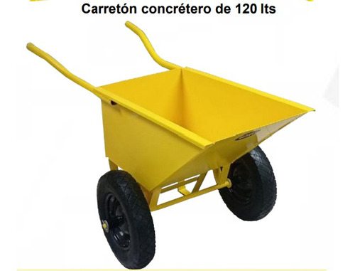 Carrucha Carretón Carretilla Concretero 120 Lts Rueda Neumát