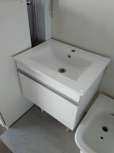 Imagen 6 de 6 de Mueble Aereo Mdf Armado Y Bacha De Loza 61cm Acra