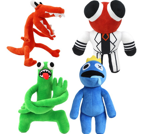 Juego De 4 Muñecos De Juguete De Peluche De Roblox Rainbow F