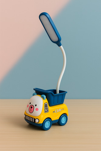 Lampara Led Luz De Noche Infantil Recargable Velador Camion Amarillo