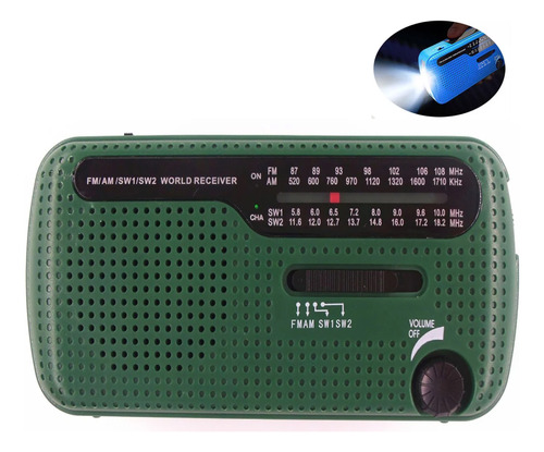 Radio De Emergencia De 1200 Mah, Radio Recargable Con Manive