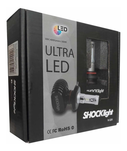 Par Lâmpadas Farol Ultra Led Shocklight 8000 Lumens H3