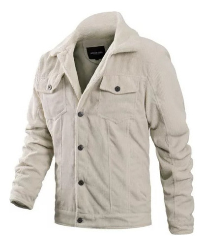 Abrigo De Invierno Solapa Chaqueta Polar Pana Y Forro Polar