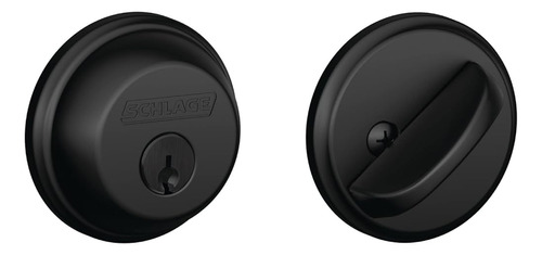 Schlage B60n622 Cerrojo, Con Llave 1 Lado, Negro Mate