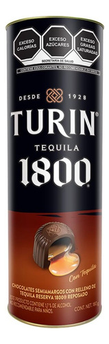 1 Tubo 180g Turin Tequila 1800 Reserva Chocolates Con Licor