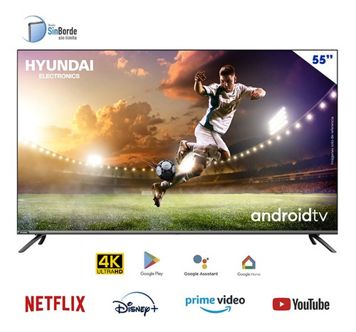 Smart TV Hyundai HYLED5520A4KM Android TV 4K 55" 220V