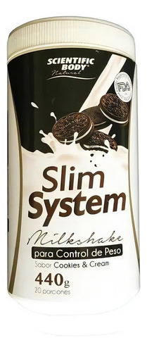 Slim System 440 Gr Scientific Body Milkshake Sabores Sabor Cookiies & Cream