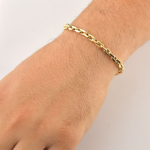 Pulseira Masculina Cartier Grossa 6mm Ouro 18k - 750 Comprimento 22 cm Cor Amarelo