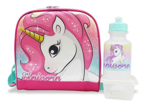 Mochila Escolar Infantil Rodinhas M Unicórnio Fantasy F1 Cor Vermelho