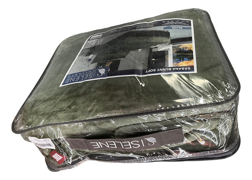 Juego De Sabana Invernal Selene King Size Ultra Suave Verde Musgo Liso