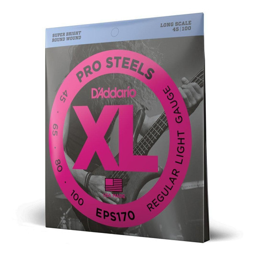 Enc. D'addario P/baixo 4c .045 Xl Pro Steels Eps170