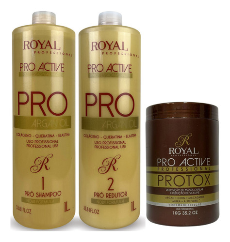 Royal Professional Kit Progressiva Pro Argan Alisa 100% + Protox 1000g