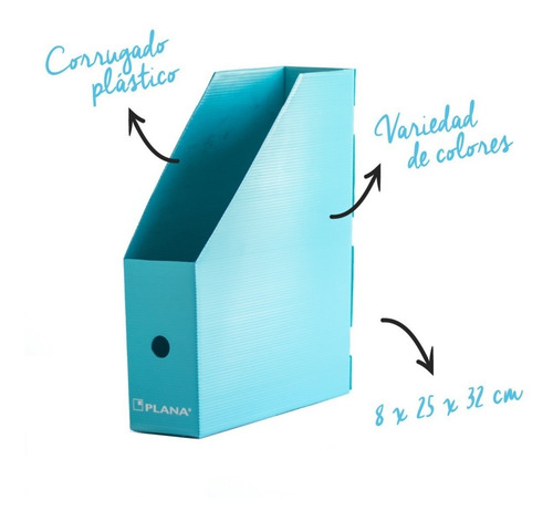 Imagen 3 de 7 de Revistero Plástico Plana Turquesa Pack X 10