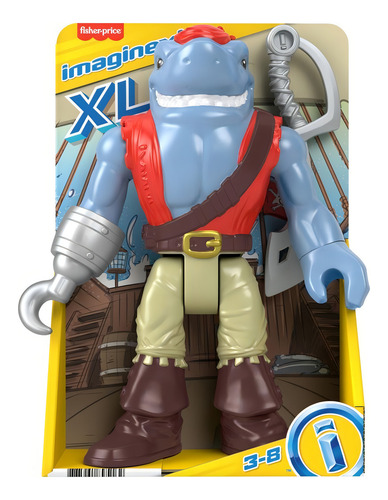 Figura de tiburón pirata Imaginext, 25 cm, Mattel Hlb72