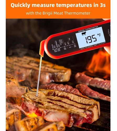 Termómetro Digital De Carne Brigii - Impermeable Y Rápido