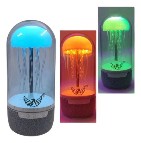 Caixinha Som E Luminária Água Viva Dançante Neon 3d Led Rgb