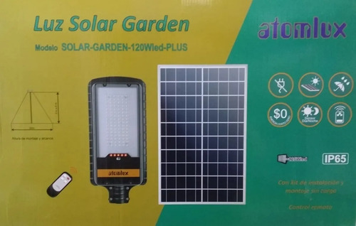 Imagen 6 de 9 de Reflector Led Solar Garden 120w Soporte Atomlux Cuotas