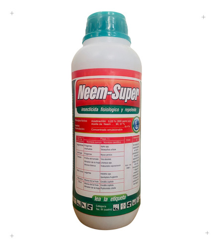 Aceite Neem Puro 1 Litro - Insecticida Apto Para Orgánicos.