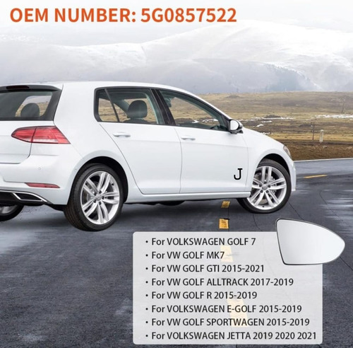 Vidrio Espejo Derecho Vw Golf Mk7 Original