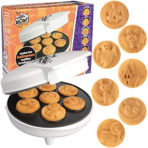 Mini Wafflera Para Halloween - 7 Diseños Diferentes Y Espelu