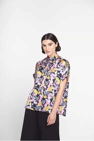 Blusa Tinsel Negro Estampado Floral Mujer Etam