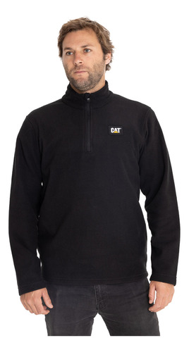 Polar Casual Hombre Microfleece Quarter Zip Negro Cat