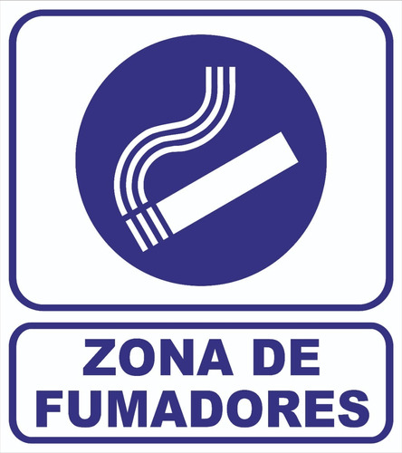 Cartel Zona De Fumadores 22x28 Cm Oferta!!!